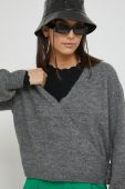 Светр Pieces жіночий колір сірий легкий