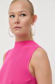 Безрукавка BOSS колір рожевий легкий півгольф