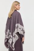 Вовняне пончо Patrizia Pepe колір фіолетовий