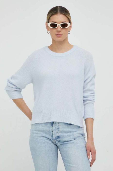 Светр з домішкою вовни Samsoe Samsoe жіночий легкий колір блакитний