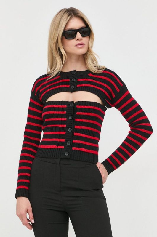 Вовняний кардиган Red Valentino жіночий колір чорний