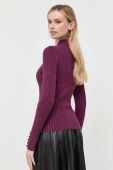 Светр Guess жіночий колір фіолетовий легкий півгольф