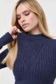 Светр Guess жіночий колір синій легкий півгольф