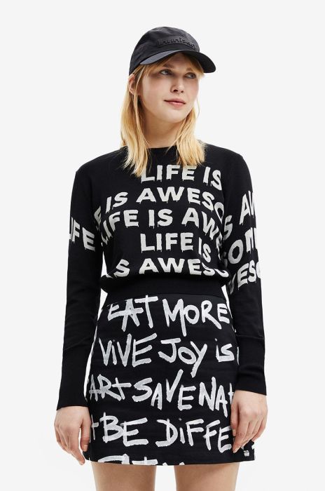 Светр Desigual жіночий колір чорний легкий (2586907)