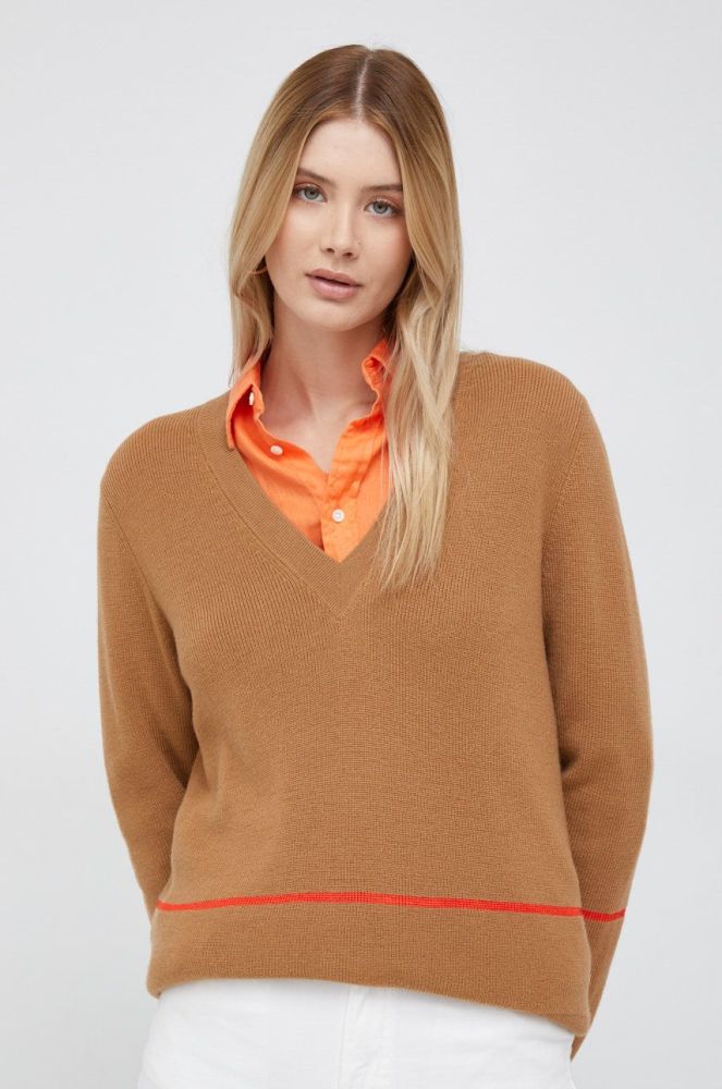 Вовняний светр PS Paul Smith жіночий колір коричневий