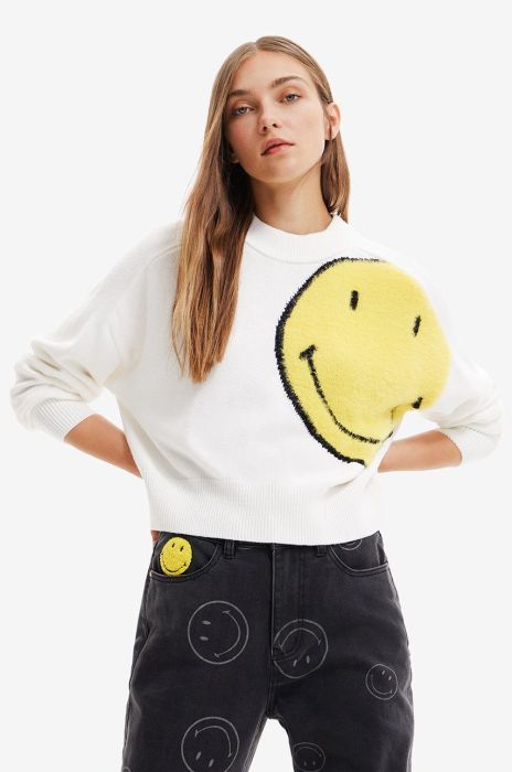 Светр з домішкою вовни Desigual жіночий колір білий