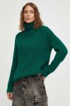 Вовняний светр Drykorn жіночий колір зелений теплий гольф