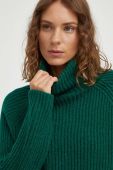 Вовняний светр Drykorn жіночий колір зелений теплий гольф