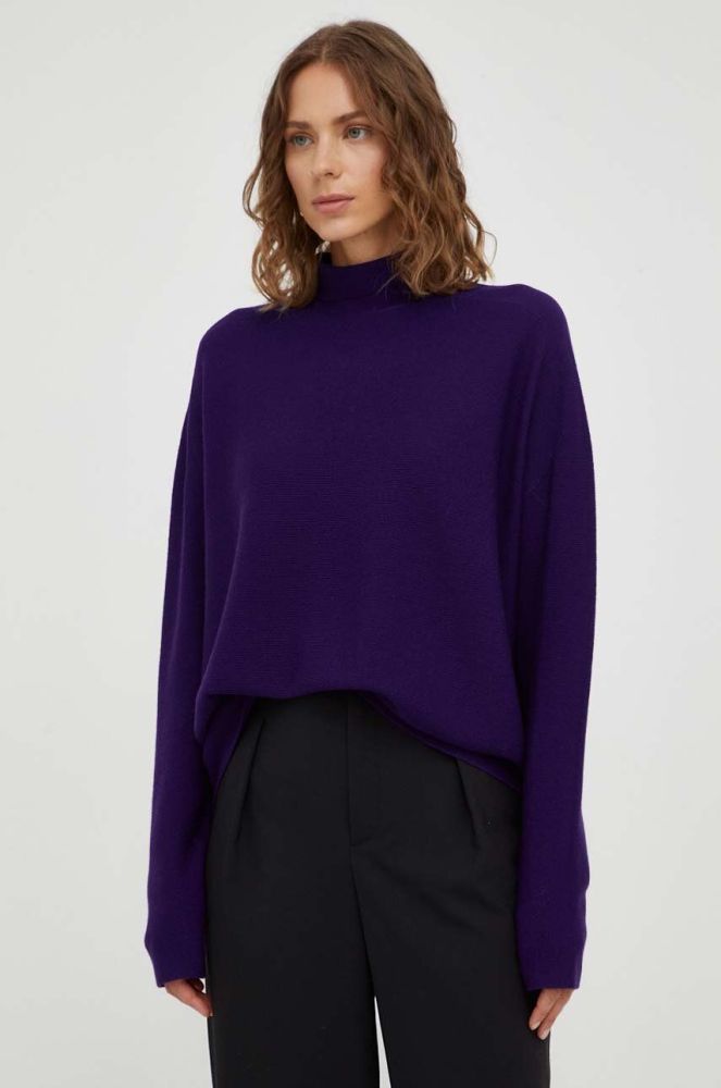 Вовняний светр Drykorn жіночий колір фіолетовий легкий півгольф