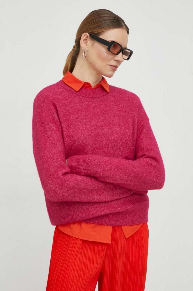 Вовняний светр Samsoe Samsoe жіночий колір рожевий легкий