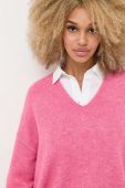 Вовняний светр BOSS жіночий колір рожевий теплий