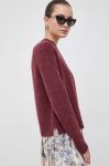 Светр з домішкою вовни BOSS жіночий колір бордовий