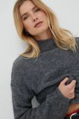 Светр Sisley жіночий колір сірий півгольф