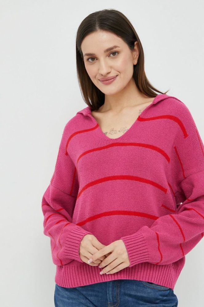 Светр United Colors of Benetton жіночий колір рожевий легкий фото 4