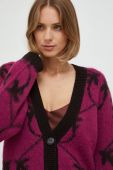 Кардиган з домішкою вовни Pinko жіночий колір фіолетовий