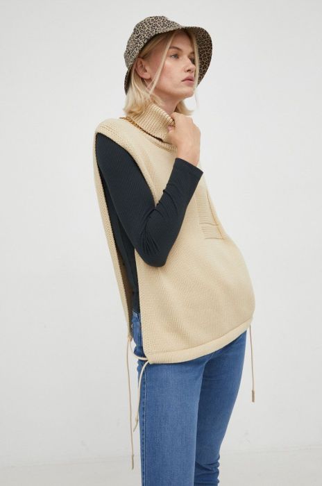 Безрукавка G-Star Raw жіночий колір бежевий гольф