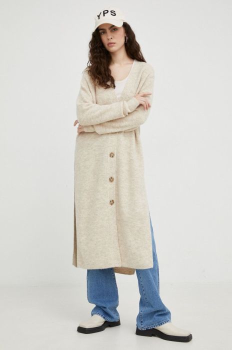 Вовняний кардиган Marc O'Polo жіночий колір бежевий