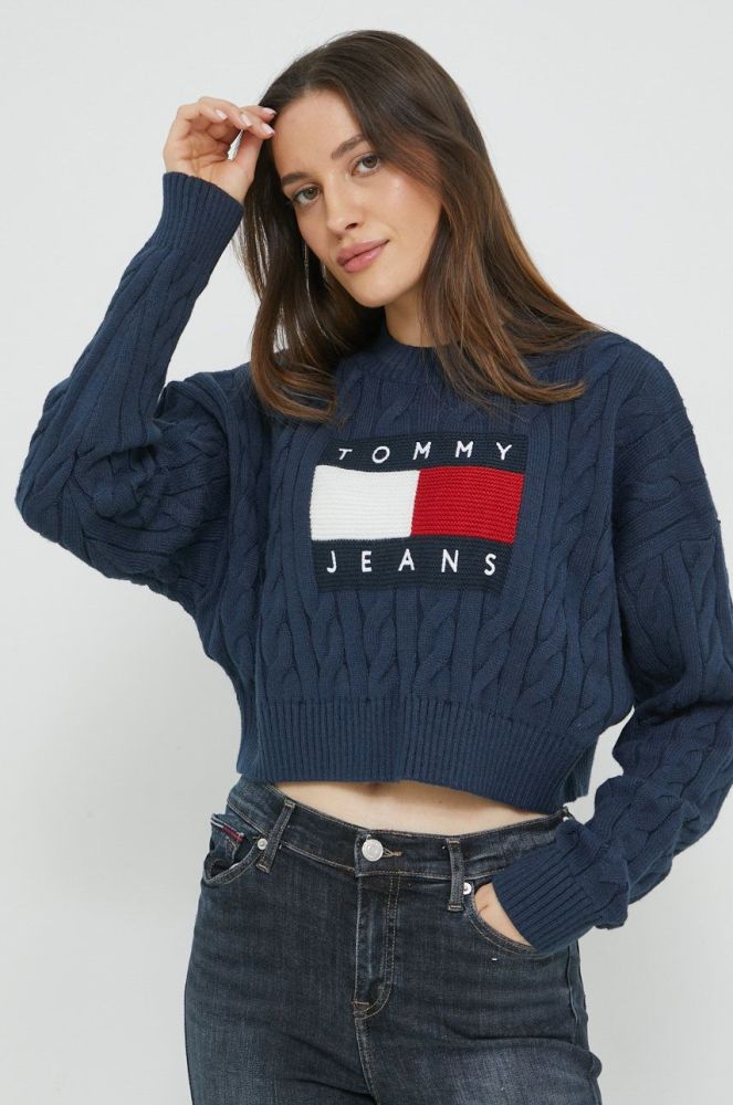 Светр Tommy Jeans жіночий колір синій (2648516)