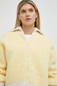 Кардиган з домішкою вовни American Vintage жіночий колір жовтий легкий