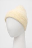 Вовняна шапка American Vintage колір жовтий з тонкого трикотажу вовна Вовняна шапка American Vintage колір жовтий з тонкого трикотажу вовна