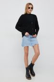 Кардиган з домішкою вовни United Colors of Benetton жіночий колір чорний легкий