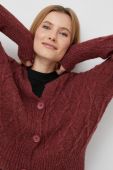 Кардиган з домішкою вовни United Colors of Benetton жіночий колір бордовий легкий