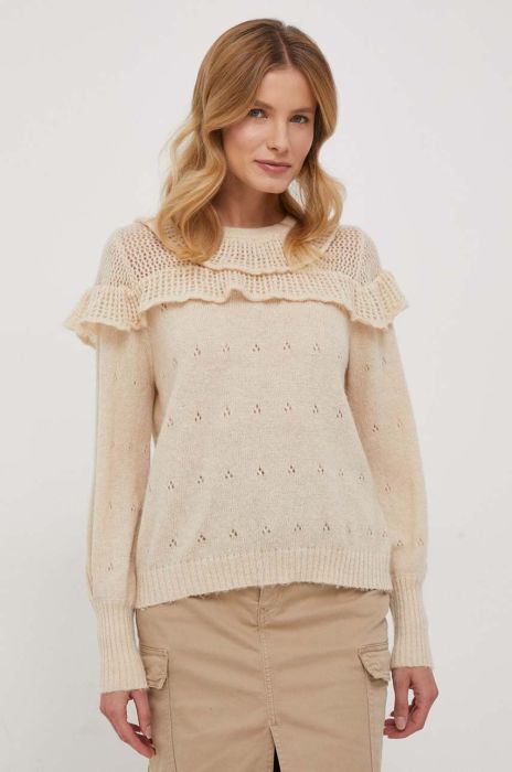Светр з домішкою вовни Sisley жіночий колір бежевий (2702067)