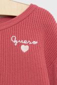 Дитячий бавовняний светер Guess колір рожевий легкий