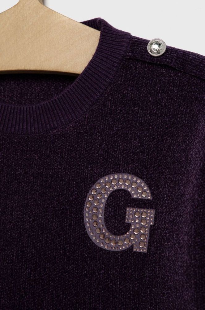 Дитячий светр Guess колір фіолетовий фото 3