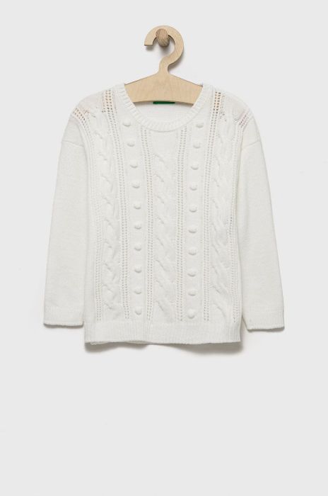 Дитячий светр United Colors of Benetton колір білий легкий (2630621)