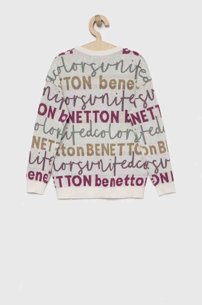 Дитячий светр United Colors of Benetton колір білий легкий (2670016) фото 2