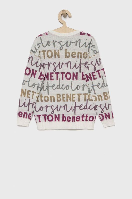 Дитячий светр United Colors of Benetton колір білий легкий (2670016) фото 2