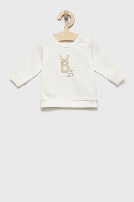 Дитяча бавовняна кофта United Colors of Benetton колір білий з принтом (2520540)