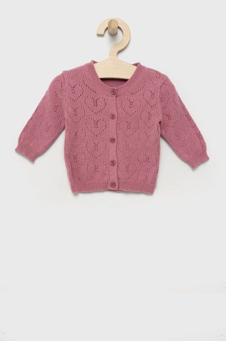 Дитячий кардиган United Colors of Benetton колір фіолетовий легкий