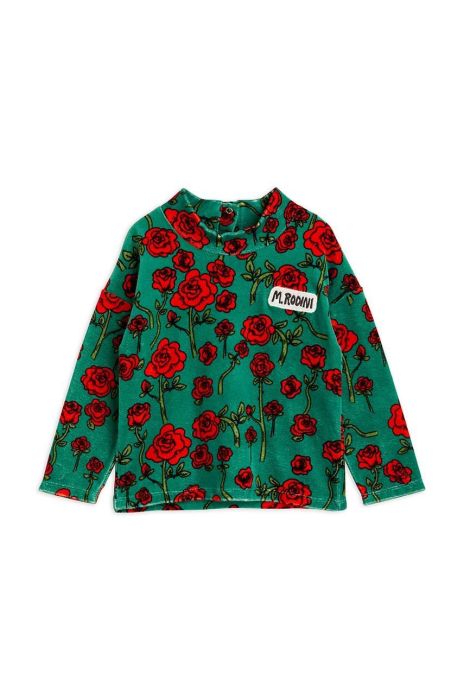 Дитячий бавовняний светер Mini Rodini колір зелений легкий