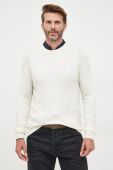 Светр з домішкою вовни Guess чоловічий колір бежевий легкий