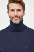Светр з домішкою вовни Guess чоловічий колір синій легкий гольф