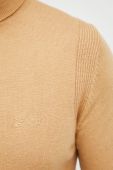 Светр з домішкою вовни Guess чоловічий колір бежевий легкий гольф (2666473)