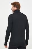Светр з домішкою вовни Guess чоловічий колір чорний легкий гольф (2666503)