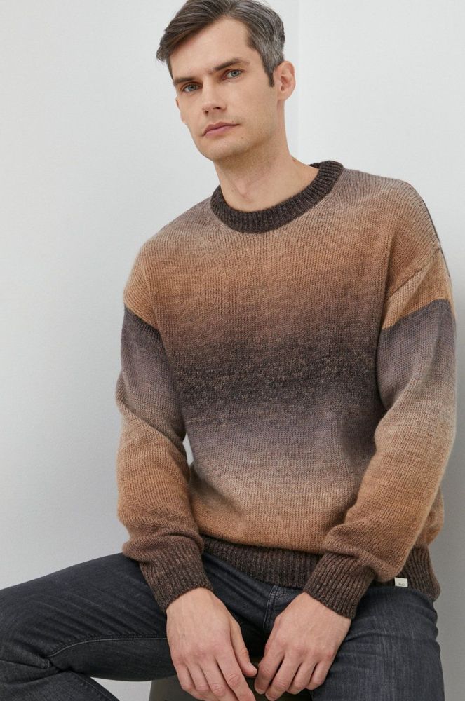 Светр з домішкою вовни Liu Jo чоловічий колір коричневий