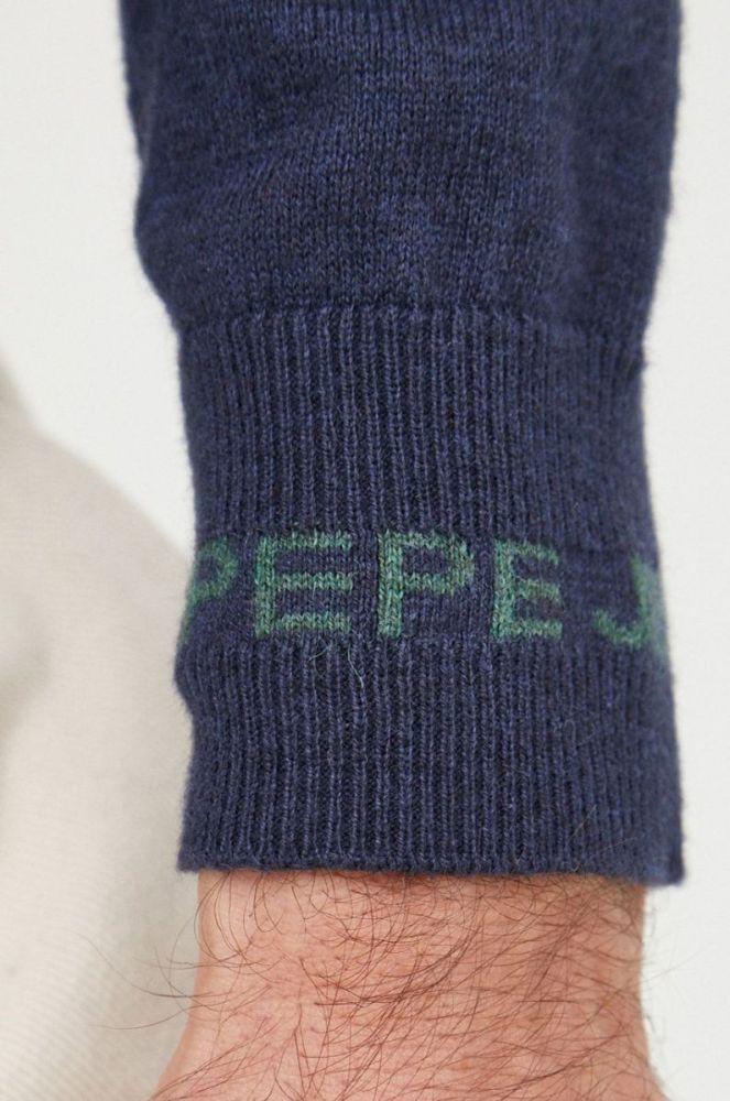 Светр з домішкою вовни Pepe Jeans чоловічий колір синій легкий (2594220) фото 5