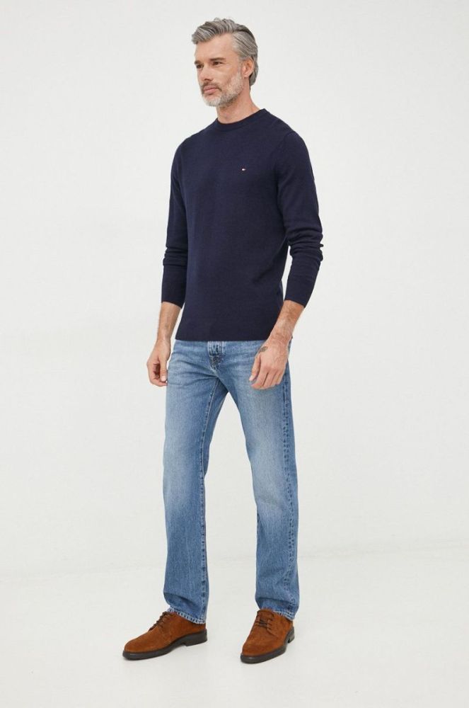 Светр з домішкою кашеміру Tommy Hilfiger чоловічий колір синій легкий (2594290) фото 2