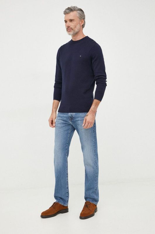 Светр з домішкою кашеміру Tommy Hilfiger чоловічий колір синій легкий (2594290) фото 2