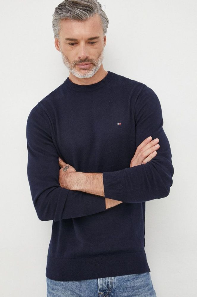 Светр з домішкою кашеміру Tommy Hilfiger чоловічий колір синій легкий (2594290) фото 3