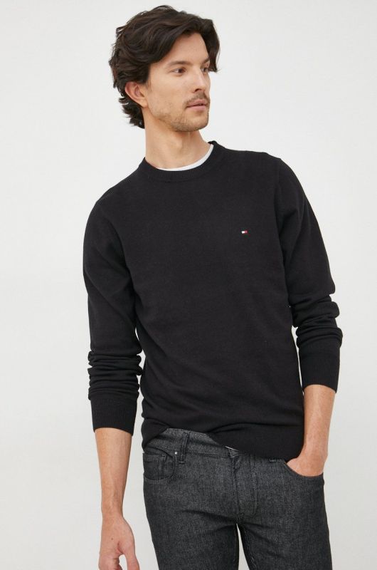 Светр з домішкою кашеміру Tommy Hilfiger чоловічий колір чорний легкий (2594310)