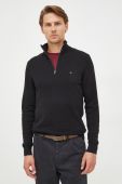 Светр з домішкою кашеміру Tommy Hilfiger чоловічий колір чорний легкий півгольф