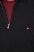 Светр з домішкою кашеміру Tommy Hilfiger чоловічий колір чорний легкий півгольф