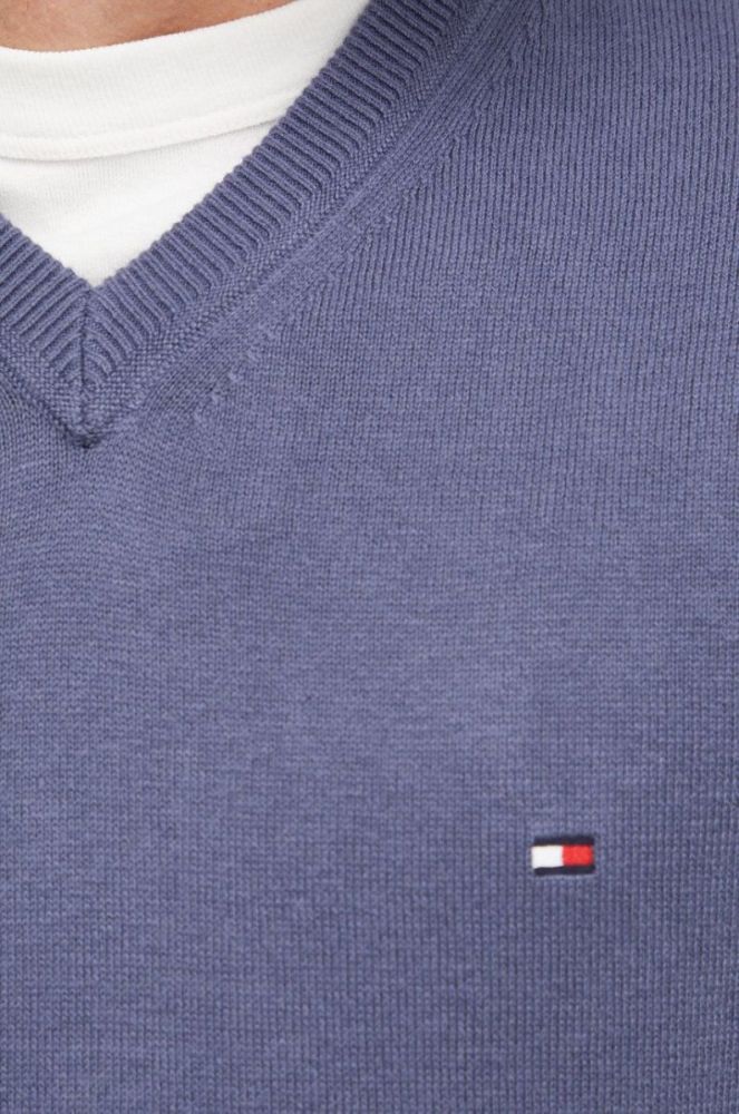 Светр з домішкою кашеміру Tommy Hilfiger чоловічий легкий колір блакитний (2587072) фото 5