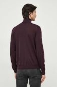 Вовняний светр BOSS чоловічий колір бордовий легкий гольф