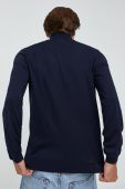 Вовняний светр BOSS чоловічий колір синій легкий гольф